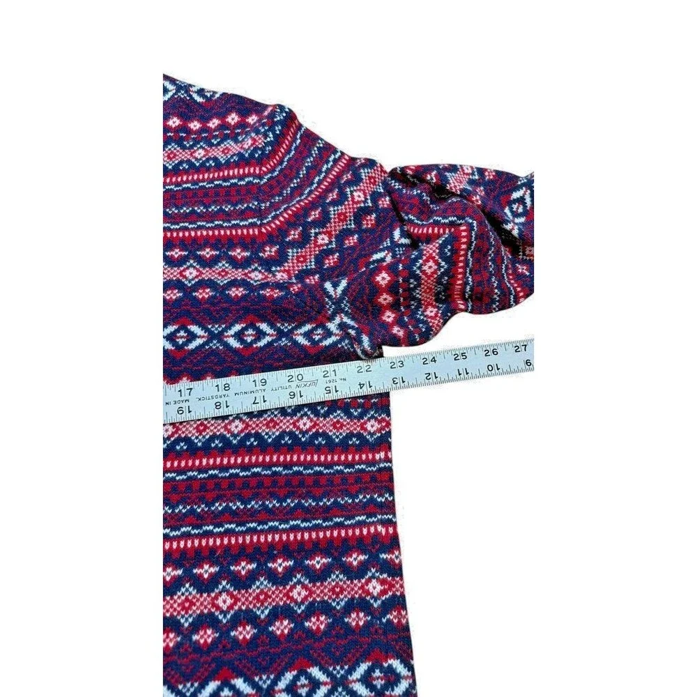 Vineyard Vines Fair Isle Sweater Men's Size Medium Red Blue Wool Alpaca Crewneck
